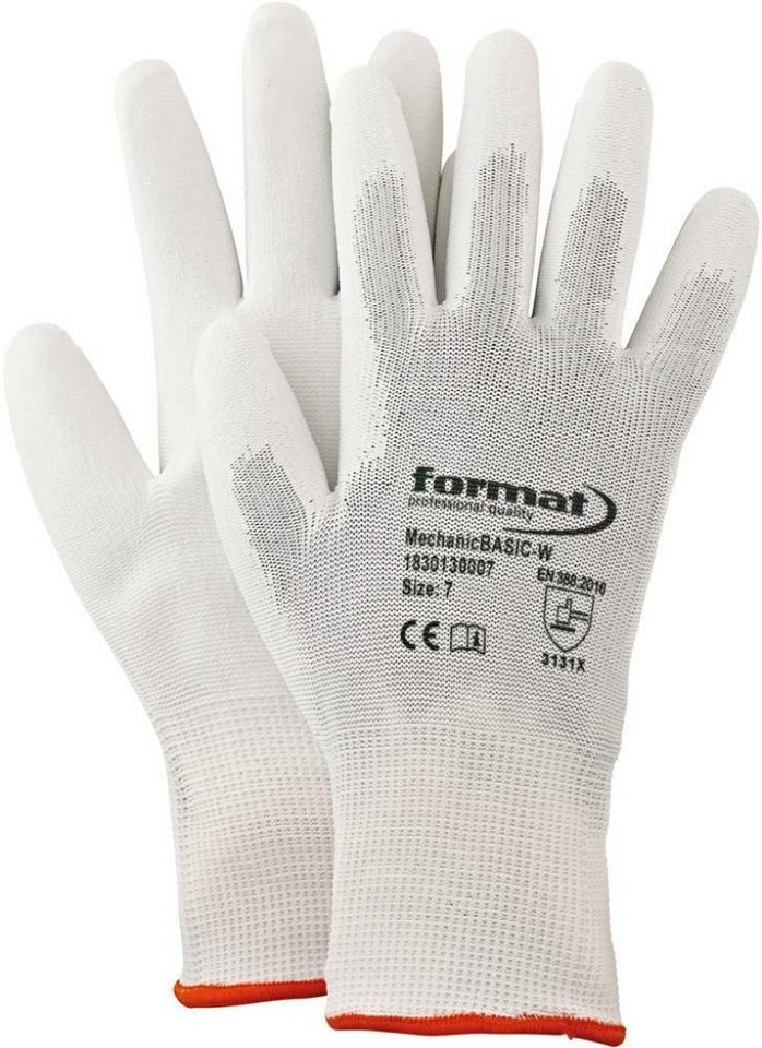 FORMAT Arbeitshandschuhe 12 Paar FORMAT Montagehandschuh MechanicBASIC-W Gr.7 Arbeitshandschuh von FORMAT