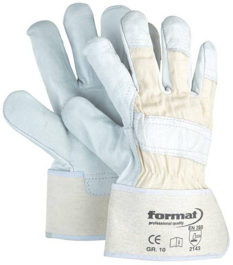 FORMAT Arbeitshandschuhe 12 Paar FORMAT Rindvolllederhandschuh Gr.12 Arbeitshandschuh von FORMAT