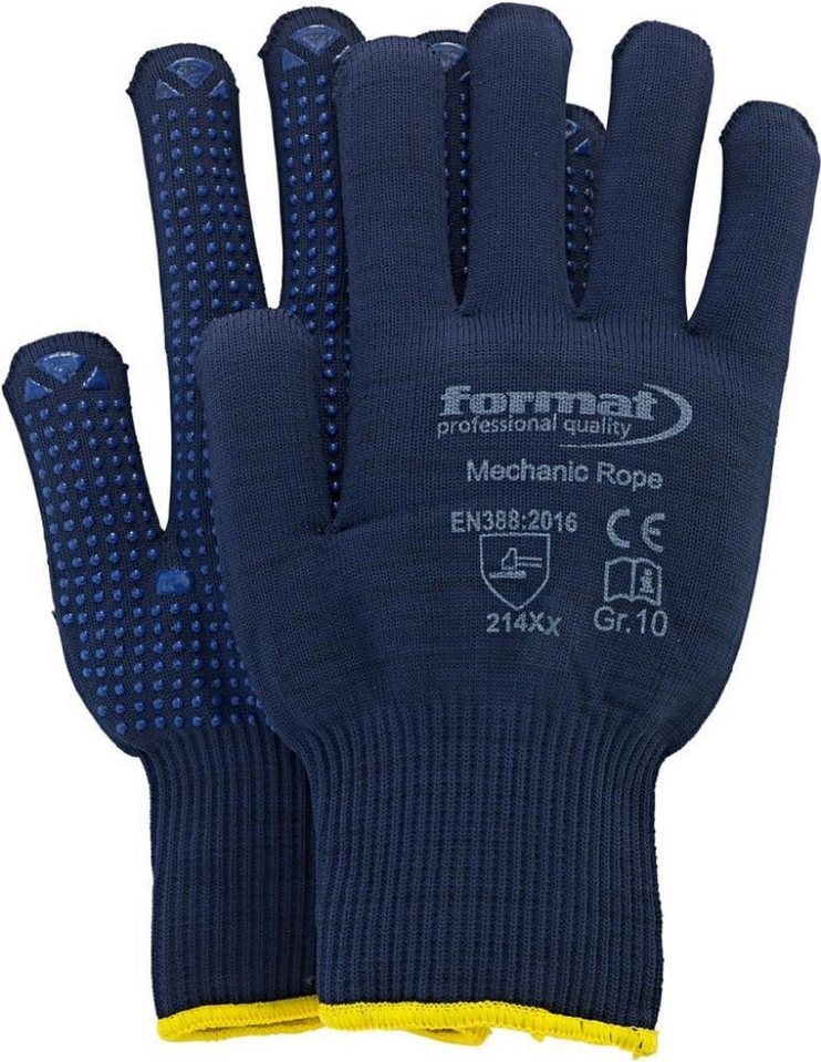 FORMAT Arbeitshandschuhe 12 Paar FORMAT Strickhandschuh Mechanic Rope Gr. 8 Arbeitshandschuh 0 von FORMAT