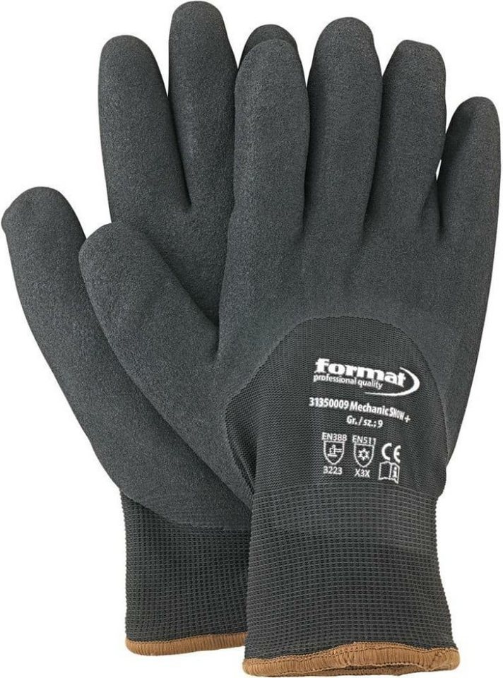 FORMAT Winter-Arbeitshandschuhe 12 Paar FORMAT Wintermontagehandschuh schwarz Gr. 11 Arbeitshandschuh von FORMAT