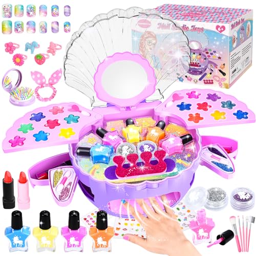 FORMIZON Nagelstudio Kinder, Geschenke für Mädchen Nagellack Set, Schminkkoffer Mädchen, Nageldesign Kinder Mädchen, Nageltrockner Kinder Mädchen für Geburtstag Weihnachten 6 7 8 9 11 12 Jahren (Lila) von FORMIZON