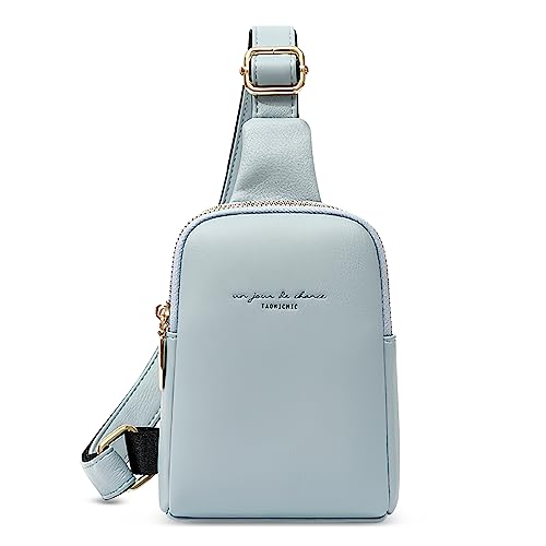 FORRICA Brusttasche Damen Mode Sling Bag Mädchen Kleine Crossbody Tasche PU Leder Schultertaschen Leicht Sling Rucksack für Reisen Draussen Reiten Blau von FORRICA