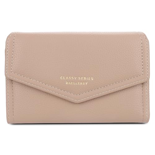 FORRICA Damen Geldbörse Elegant Kleine Brieftasche Reißverschluss Portemonnaie Multifunktion Kartenhalter Frauen PU Leder Geldbörsen Pink A von FORRICA