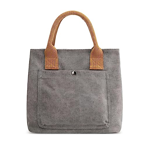 FORRICA Damen Handtasche Leinwand Lässig Tragetasche Einkaufstasche Frauen Tote Bag Hobo Tasche Geeignet Reisen Hochschule Einkaufen Grau von FORRICA