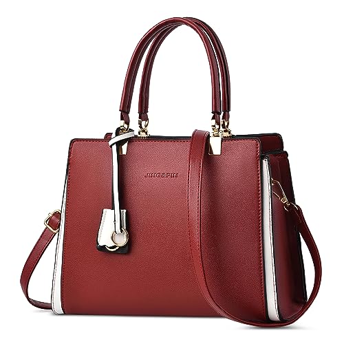 FORRICA Handtasche Damen Elegant Umhängetasche PU Leder Frauen Top Griff Tasche Mode Damentaschen für Einkaufen Pendeln Dating Rot von FORRICA