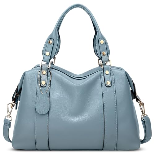 FORRICA Handtasche Damen Umhängetasche Große Elegant Weich PU Leder Henkeltaschen Frauen Schultertaschen Damentaschen für Arbeit Reisen Einkaufen Blau von FORRICA