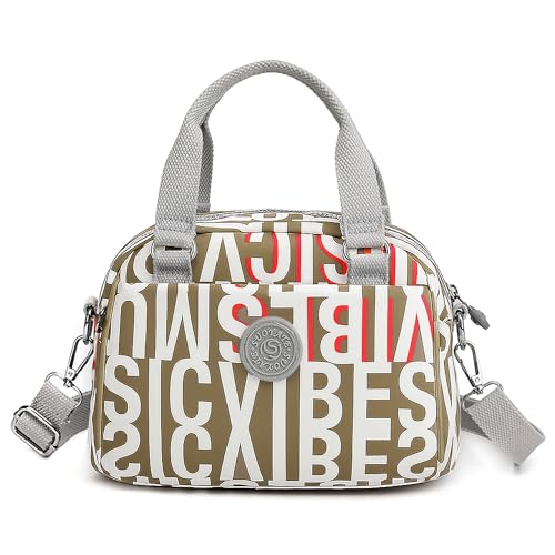 FORRICA Handtaschen Damen Freizeit Leicht Umhängetasche Frauen Crossbody Tasche Oxford Stoff Wasserdicht Damenhandtaschen Buchstabe von FORRICA