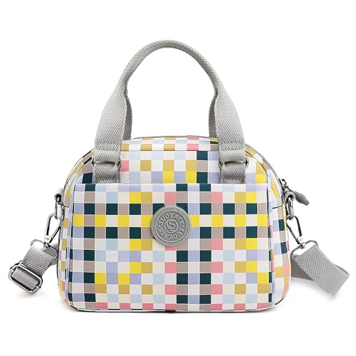 FORRICA Handtaschen Damen Freizeit Leicht Umhängetasche Frauen Crossbody Tasche Oxford Stoff Wasserdicht Damenhandtaschen Gitter von FORRICA