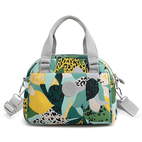 FORRICA Handtaschen Damen Freizeit Leicht Umhängetasche Frauen Crossbody Tasche Oxford Stoff Wasserdicht Damenhandtaschen Grün von FORRICA