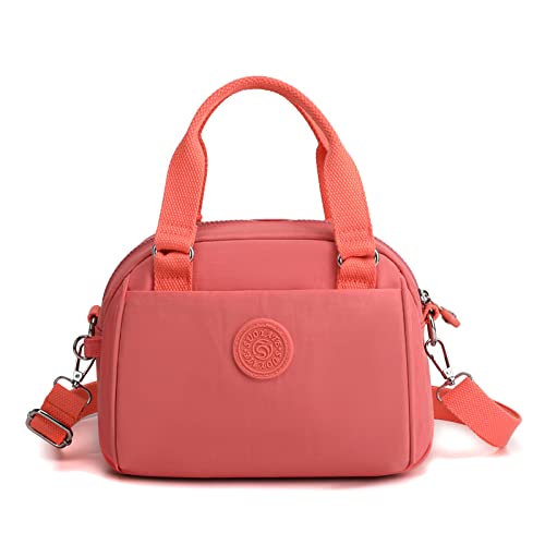 FORRICA Handtaschen Damen Freizeit Leicht Umhängetasche Frauen Crossbody Tasche Oxford Stoff Wasserdicht Damenhandtaschen Orange von FORRICA