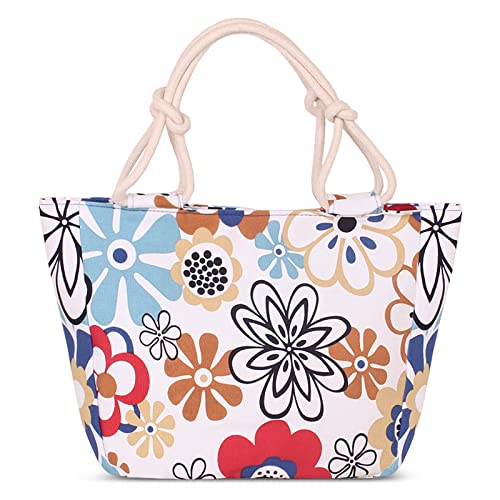 FORRICA Handtaschen Damen Groß Shopper Tasche Casual Segeltuch Schultertasche Schön Muster Frauen Handtaschen für Reisen Urlaub Einkaufen Blume G von FORRICA