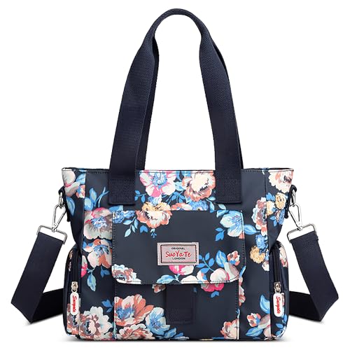FORRICA Handtaschen Damen Shopper Umhängetasche Modemuster Groß Schultertasche Frauen Wasserdicht Handtaschen mit Mehreren Taschen Blume C von FORRICA