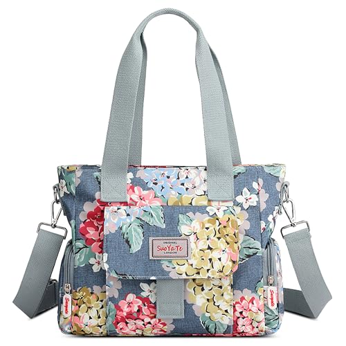 FORRICA Handtaschen Damen Shopper Umhängetasche Modemuster Groß Schultertasche Frauen Wasserdicht Handtaschen mit Mehreren Taschen Blume F von FORRICA