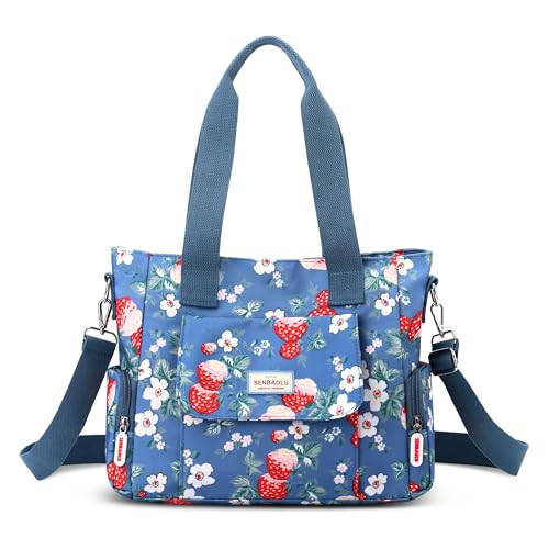 FORRICA Handtaschen Damen Shopper Umhängetasche Modemuster Groß Schultertasche Frauen Wasserdicht Handtaschen mit Mehreren Taschen Blume H von FORRICA