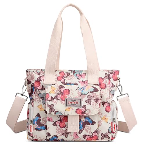 FORRICA Handtaschen Damen Shopper Umhängetasche Modemuster Groß Schultertasche Frauen Wasserdicht Handtaschen mit Mehreren Taschen Schmetterling von FORRICA