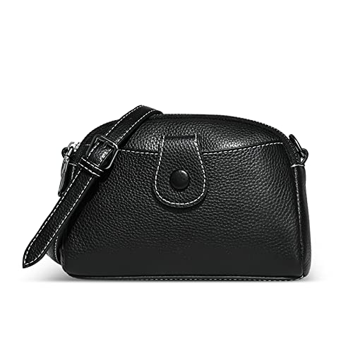 FORRICA Handy Umhängetasche Damen Handytasche zum Umhängen Echte Leder Handtaschen Mädchen Schultertasche Kleine Crossbody Tasche Schwarz von FORRICA