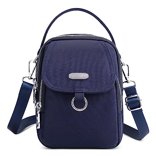 FORRICA Handy Umhängetasche Damen Handytasche zum Umhängen Wasserdicht Handtasche Frauen Schultertasche Kleine Crossbody Tasche mit Kopfhöreranschluss Blau A von FORRICA