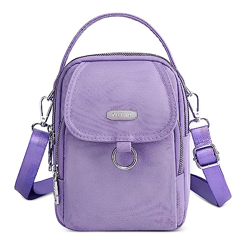 FORRICA Handy Umhängetasche Damen Handytasche zum Umhängen Wasserdicht Handtasche Frauen Schultertasche Kleine Crossbody Tasche mit Kopfhöreranschluss Lila C von FORRICA