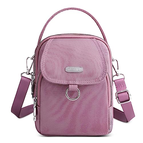 FORRICA Handy Umhängetasche Damen Handytasche zum Umhängen Wasserdicht Handtasche Frauen Schultertasche Kleine Crossbody Tasche mit Kopfhöreranschluss Rosa A von FORRICA