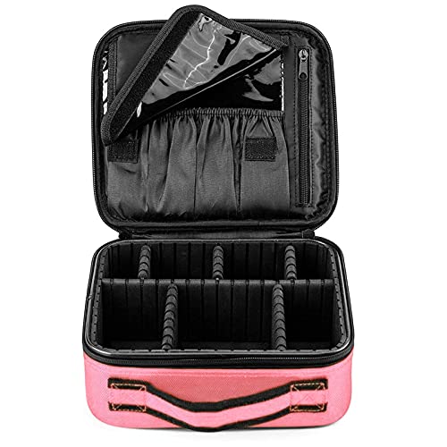 FORRICA Kosmetiktasche Damen Kosmetikkoffer Tragbar Kosmetik Organizer Travel Schminktasche Mädchen Frauen Makeup Koffer Make Up Tasche Rosa von FORRICA