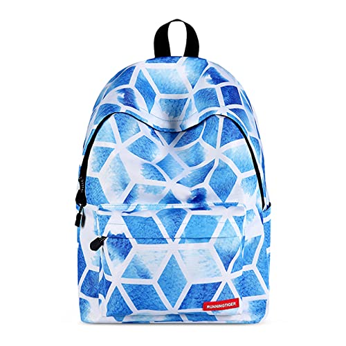 FORRICA Rucksack Mode Schultasche für Mädchen College Ranzen Laptop Schulrucksack 14 Zoll Leichte Freizeit Tagesrucksack Damen Reise Daypack Raute von FORRICA