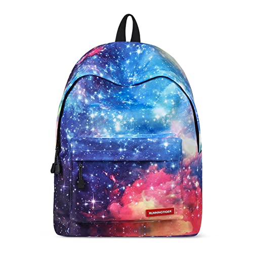 FORRICA Schulrucksack Galaxis Schultasche für Mädchen Jungen College Ranzen Laptop Rucksack 14 Zoll Leichte Freizeit Tagesrucksack Damen Herren Reise Daypack Blau von FORRICA