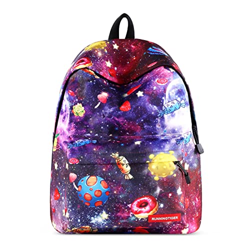 FORRICA Schulrucksack Galaxis Schultasche für Mädchen Jungen College Ranzen Laptop Rucksack 14 Zoll Leichte Freizeit Tagesrucksack Damen Herren Reise Daypack Sternenhimmel B von FORRICA