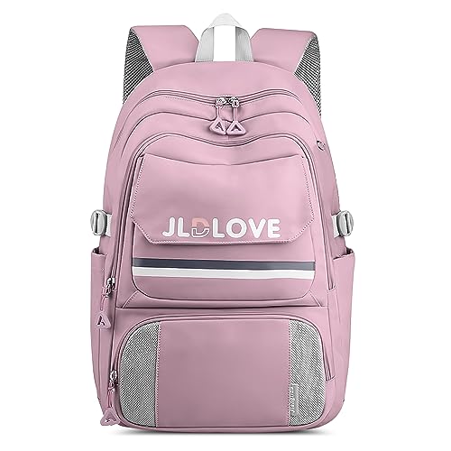 FORRICA Schulrucksack Mädchen Teenager Ranzen Groß Laptop Rucksack Damen Backpack Nylon Wasserdicht Mehrere Taschen Daypack für Reisen Geschäft Universität Lila von FORRICA