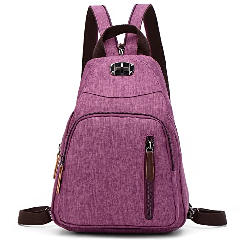 FORRICA Sling Bag Rucksack Damen Schultertasche Licht Wasserdicht Brusttasche Umhängetasche Frauen Crossbody Bag für Reisen Radfahren Sport Outdoor Lila von FORRICA