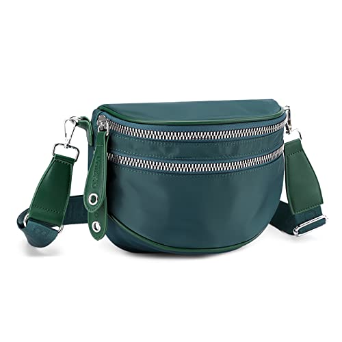 FORRICA Umhängetasche Damen Brusttasche Sling Mode Frauen Schultertaschen Kleine Crossbody Tasche wasserdichte mit Große Öffnung Grün von FORRICA