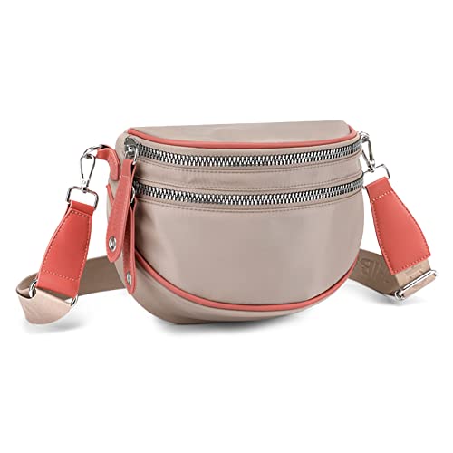 FORRICA Umhängetasche Damen Brusttasche Sling Mode Frauen Schultertaschen Kleine Crossbody Tasche wasserdichte mit Große Öffnung Khaki A von FORRICA