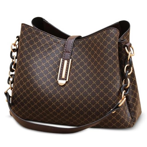 FORRICA Umhängetasche Damen Handtasche Mode Frauen Crossbody Tasche PU Leder Retro Schultertasche mit 3 Große Taschen Braun von FORRICA