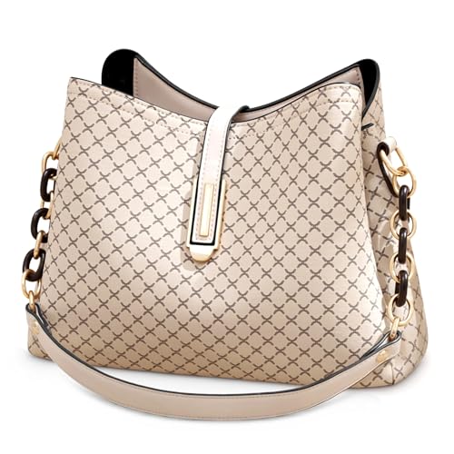 FORRICA Umhängetasche Damen Handtasche Mode Frauen Crossbody Tasche PU Leder Retro Schultertasche mit 3 Große Taschen Khaki von FORRICA