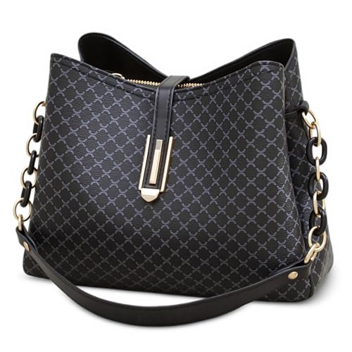 FORRICA Umhängetasche Damen Handtasche Mode Frauen Crossbody Tasche PU Leder Retro Schultertasche mit 3 Große Taschen Schwarz von FORRICA