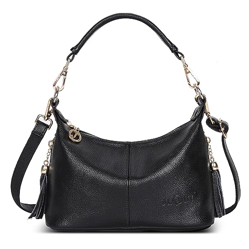 FORRICA Umhängetasche Damen Klein Crossbody Handtasche mit 2 Abnehmbar Schultergurt Elegant Frauen Schultertasche PU Leder für Shopper Reisen Arbeit Schwarz von FORRICA