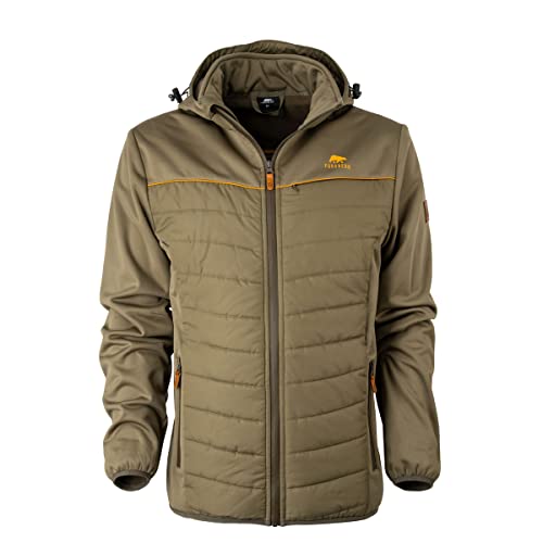 FORSBERG Alruut III funktionelle Hybridjacke Herren, Steppfutter, Softshell in sportlicher Optik, wasserabweisend und winddicht, Farbe:oliv, Größe:L von FORSBERG