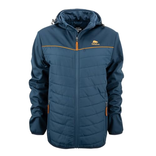 FORSBERG Alruut III funktionelle Hybridjacke Herren, Steppfutter, Softshell in sportlicher Optik, wasserabweisend und winddicht, Farbe:hellgrau, Größe:L von FORSBERG