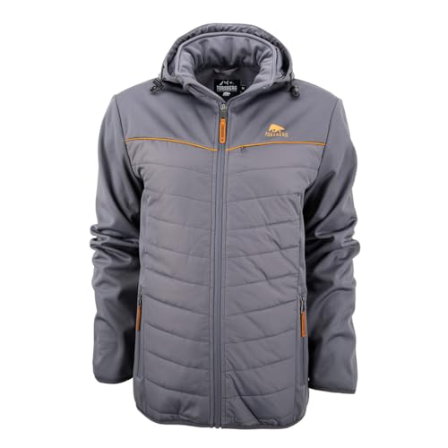 FORSBERG Alruut III funktionelle Hybridjacke Herren, Steppfutter, Softshell in sportlicher Optik, wasserabweisend und winddicht, Farbe:hellgrau, Größe:XL von FORSBERG
