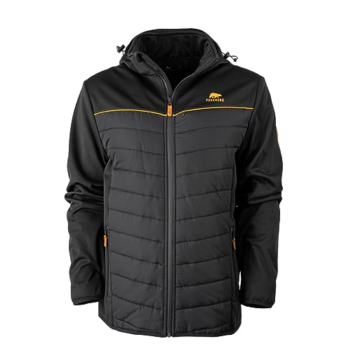 FORSBERG Alruut III funktionelle Hybridjacke Herren, Steppfutter, Softshell in sportlicher Optik, wasserabweisend und winddicht, Farbe:schwarz/bronze, Größe:4XL von FORSBERG