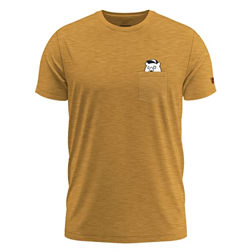 FORSBERG Coolson T-Shirt Brusttasche mit coolem Bär Funshirt Rundhals bequem robust, Farbe:gelb, Größe:3XL von FORSBERG