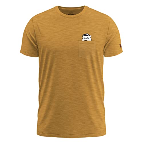 FORSBERG Coolson T-Shirt Brusttasche mit coolem Bär Funshirt Rundhals bequem robust, Farbe:gelb, Größe:XXL von FORSBERG