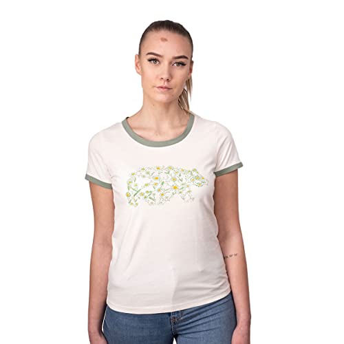 FORSBERG Damen T-Shirt mit Brustlogo, Farbe:Creme/Salbei, Größe:L von FORSBERG