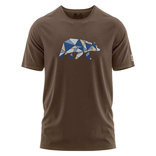 FORSBERG Espenson T-Shirt mit stylischem Bär Brustlogo Rundhals für Herren, Farbe:braun/blau, Größe:M von FORSBERG