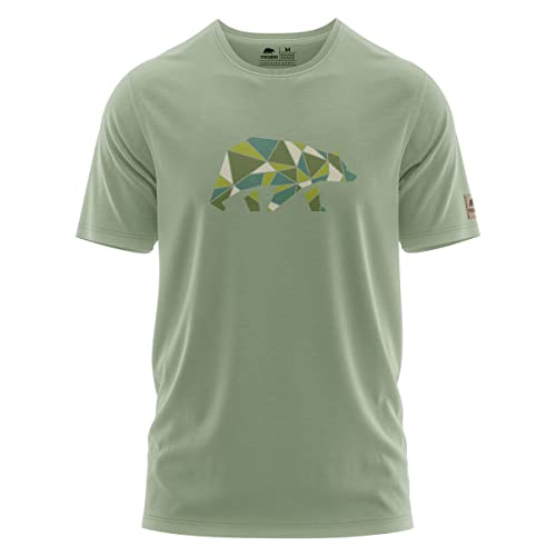 FORSBERG Espenson T-Shirt mit stylischem Bär Brustlogo Rundhals für Herren, Farbe:pastellgrün/grün, Größe:XXL von FORSBERG
