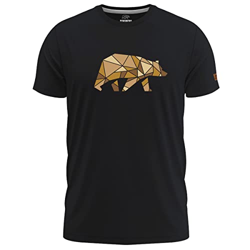FORSBERG Espenson T-Shirt mit stylischem Bär Brustlogo Rundhals für Herren, Farbe:schwarz/Bronze, Größe:S von FORSBERG
