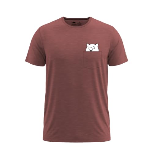 FORSBERG | Herren T-Shirt Fingarson | ModernFit mit Brusttasche & Bären-Motiv | Freizeit & Afterworkwear | Rot-Melange, Farbe:rot, Größe:3XL von FORSBERG