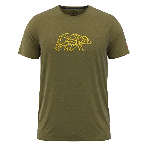 FORSBERG Finnson T-Shirt mit stylischem Bär Brustlogo Rundhals für Herren in Vier verschiedenen Farbkombinationen, Farbe:Oliv, Größe:XL von FORSBERG