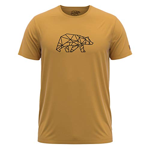 FORSBERG Finnson T-Shirt mit stylischem Bär Brustlogo Rundhals für Herren in Vier verschiedenen Farbkombinationen, Farbe:gelb/schwarz, Größe:3XL von FORSBERG