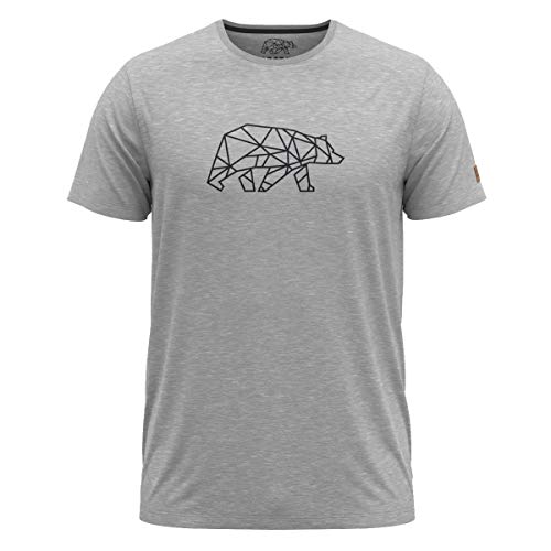 FORSBERG Finnson T-Shirt mit stylischem Bär Brustlogo Rundhals für Herren in Vier verschiedenen Farbkombinationen, Farbe:hellgrau, Größe:XL von FORSBERG