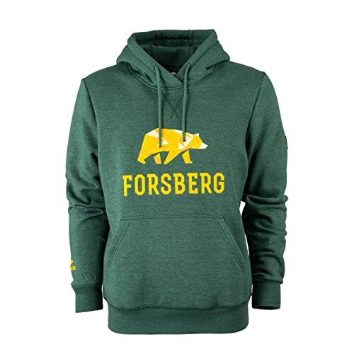 FORSBERG Herren Hoodie mit Bärenlogo | Stylischer Kult-Hoodie mit Polygonbär | Hoher 60% Baumwolle / 40% Polyester, Farbe:grün, Größe:4XL von FORSBERG